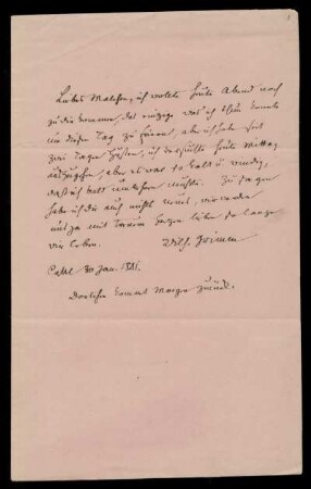Brief von Wilhelm Grimm an Amalie Hassenpflug