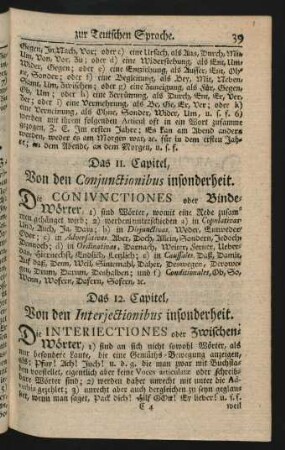 Das 12. Capitel, Von den Interjectionibus insonderheit