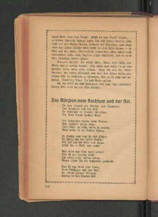 Das Märchen vom Reichtum und der Not.
