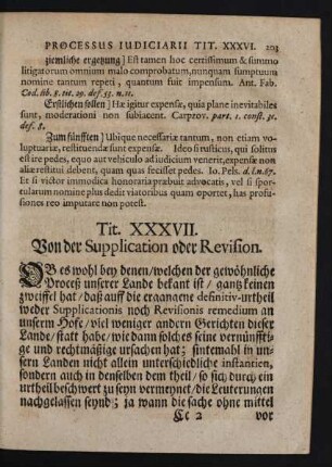 Tit. XXXVII. Von der Supplication oder Revision.