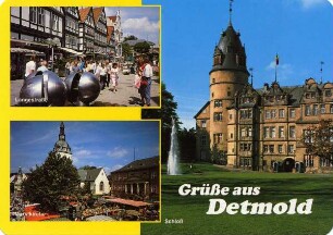 Grüße aus Detmold. Schloß, Langestraße, Marktkirche