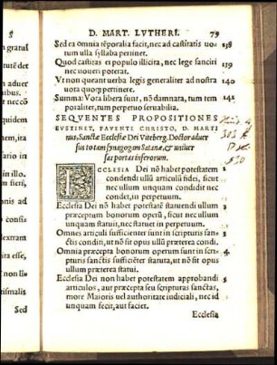 Seqventes Propositiones Svstinet, Favente Christo, D. Martinus ...