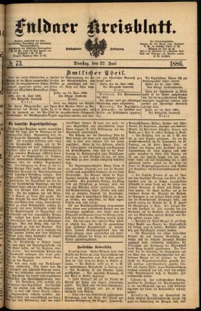Ausgabe vom Dienstag, den 22. Juni 1886.
