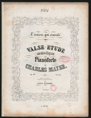 L'amour qui s'envole : valse-etude melodique ; pour pianoforte ; op. 230