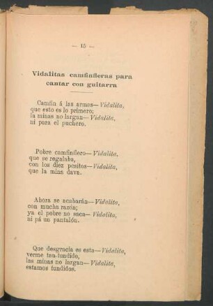 Vidalitas camfinfleras para cantar con guitarra