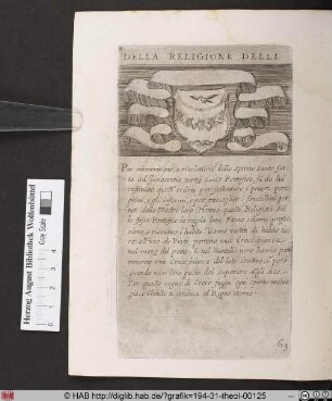 DELLA RELIGIONE DELLI [CHIERICI SPEDALARII DI S. SPIRITO IN SESSIA DI ROMA].