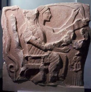 Heroenrelief : Sparta, Archäologisches Museum, Heroenrelief, Kalkstein, Rand abgebrochen