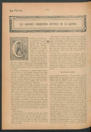 Los grandes problemas despues de la guerra