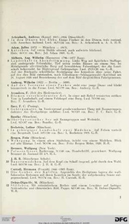 [Ölgemälde und Aquarelle] (Nr. 1-129)