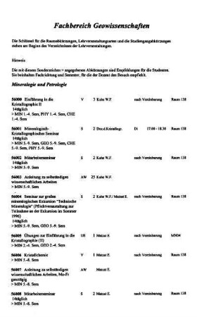 Fachbereich Geowissenschaften