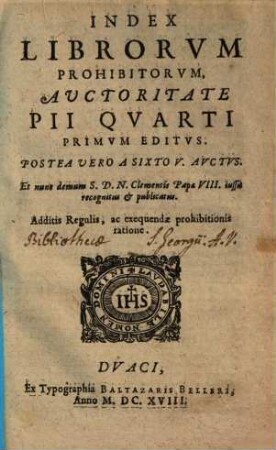 Index librorum prohibitorum