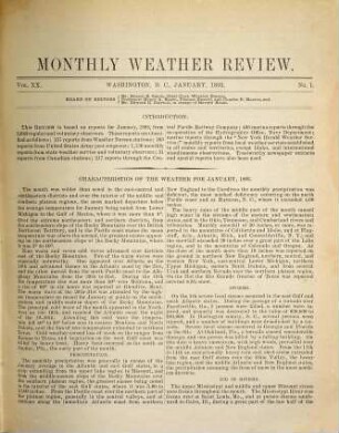Monthly weather review. 20. 1892 (1893)