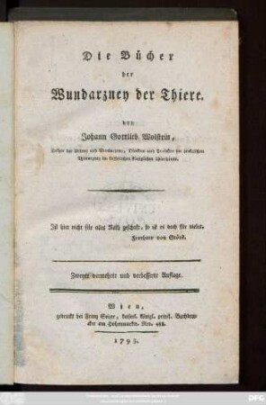 Die Bücher der Wundarzney der Thiere