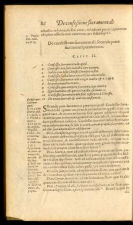De confessione sacramentali, secunda parte sacramenti poenitentiae. Caput II.