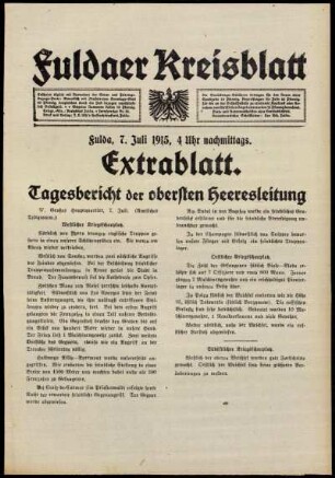 Ausgabe vom Mittwoch, den 07. Juli 1915.