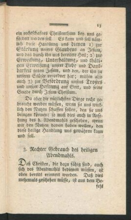 3. Rechter Gebrauch des heiligen Abendmahls.