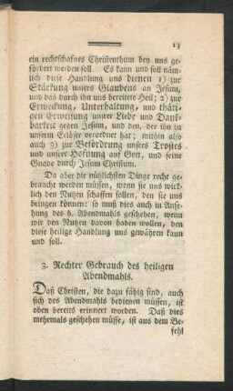 3. Rechter Gebrauch des heiligen Abendmahls.
