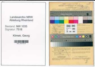 Entnazifizierung Georg Klimek , geb. 14.11.1919 (Elektriker)
