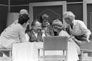 Szenenbilder aus "Messeschlager Gisela", Operette von Gerd Natschinski. Metropol-Theater Berlin, Oktober 1960