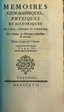 Mémoires Géographiques Physiques Et Historiques Sur L'Asie, L'Afrique Et L'Amérique, 6