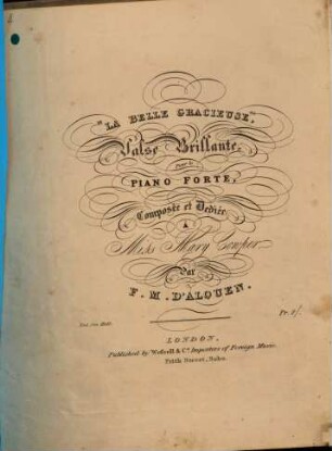 La belle gracieuse : valse brillante pour le piano forte