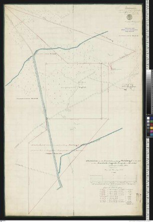 Situationsriss der Braunkohlenmutung"Pfalzburg 1"in den Feldmarken Bauchwitz, Lagowitz, Panwitz und Dürrlettel Krs. Meseritz