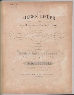 Sieben Lieder : für 1 Alt- oder Mezzo-Sopran-Stimme ; op. 2