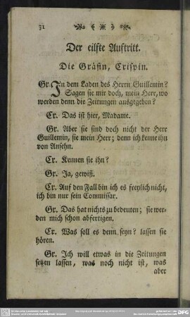 Der eilfte Auftritt. Die Gräfin, Crispin