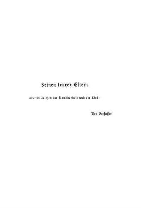 Seinen teuren Eltern ...
