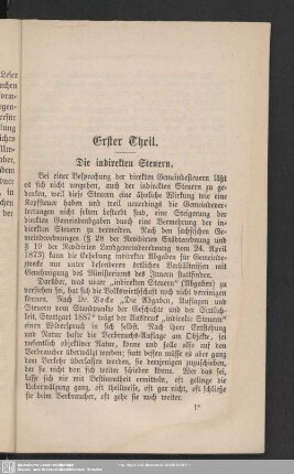 Erster Theil. Die indirekten Steuern