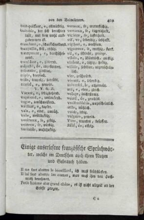 Einige auserlesene französchische Sprüchwörter, ...