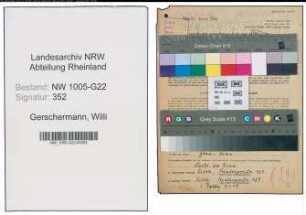 Entnazifizierung Willi Gerschermann , geb. 10.04.1906 (Metzger)