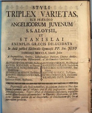 Styli Triplex Varietas