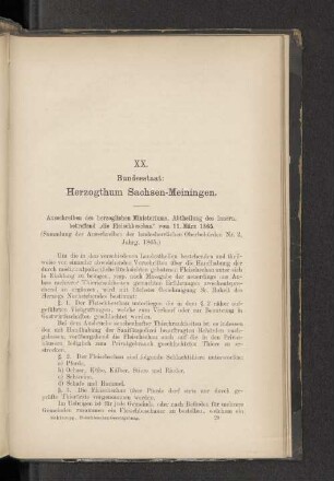 XX. Bundesstaat: Herzogthum Sachsen-Meiningen.