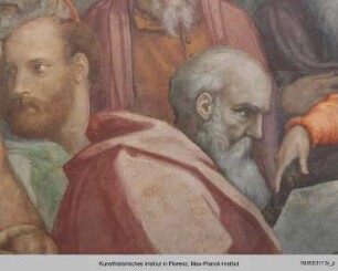 Szenen aus dem Alten und Neuen Testament : Christus unter den Schriftgelehrten : Personengruppe zur Rechten Christi