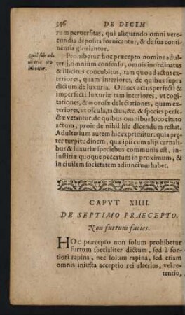 Caput XIIII. De Septimo Praecepto. Non furtum facies