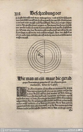 Wie man an ein maur die gerad gegen dem mittag gewendet ist/ ein Horologium machen sol. Das IIII. Capitel.
