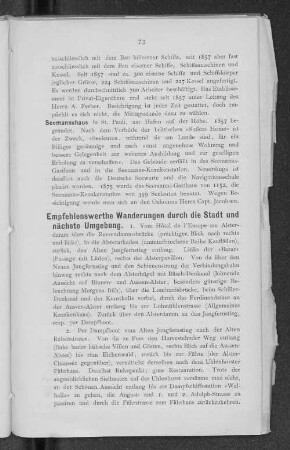 Empfehlenswerthe Wanderungen durch die Stadt und nächste Umgebung.