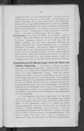 Empfehlenswerthe Wanderungen durch die Stadt und nächste Umgebung.