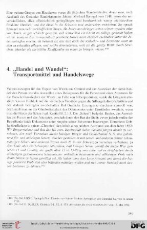 4. „Handel und Wandel“ : Transportmittel und Handelswege