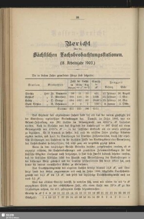 Bericht über die Sächsischen Lachsbeobachtungsstationen (18. Arbeitsjahr 1903)