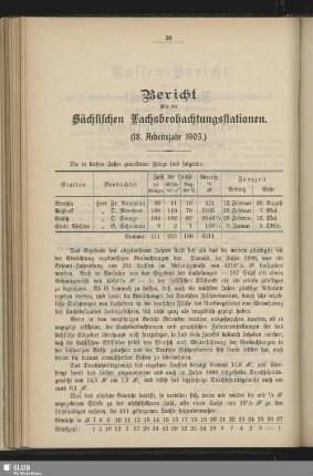 Bericht über die Sächsischen Lachsbeobachtungsstationen (18. Arbeitsjahr 1903)