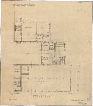 Fischer, Theodor; Würzburg, Münsterplatz; Sparkasse - Grundriss EG