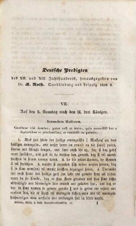 Geschichte der katholischen Kanzelberedsamkeit der Deutschen : von der ältesten bis zur neuesten Zeit ; ein Beitrag zur allgemeinen Literaturgeschichte, 2. Proben