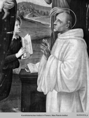Dem heiligen Bernhard von Clairvaux erscheint die Maria