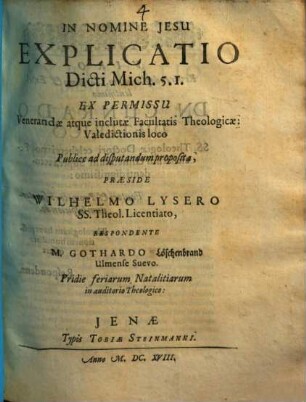 Explicatio Dicti Mich. 5. 1.