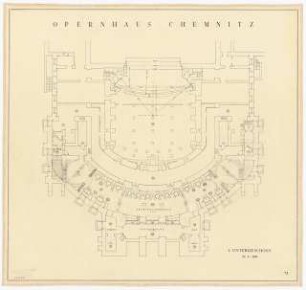 Opernhaus, Chemnitz Wiederaufbau: 1. UG 1:100