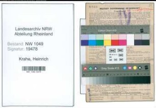 Entnazifizierung Heinrich Krahe , geb. 04.07.1896 (Schornsteinfeger)