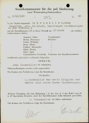 Rosenmüller, Rosa