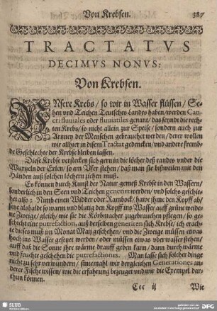 Tractatus Ddicimus Nonus: Von Krebsen.